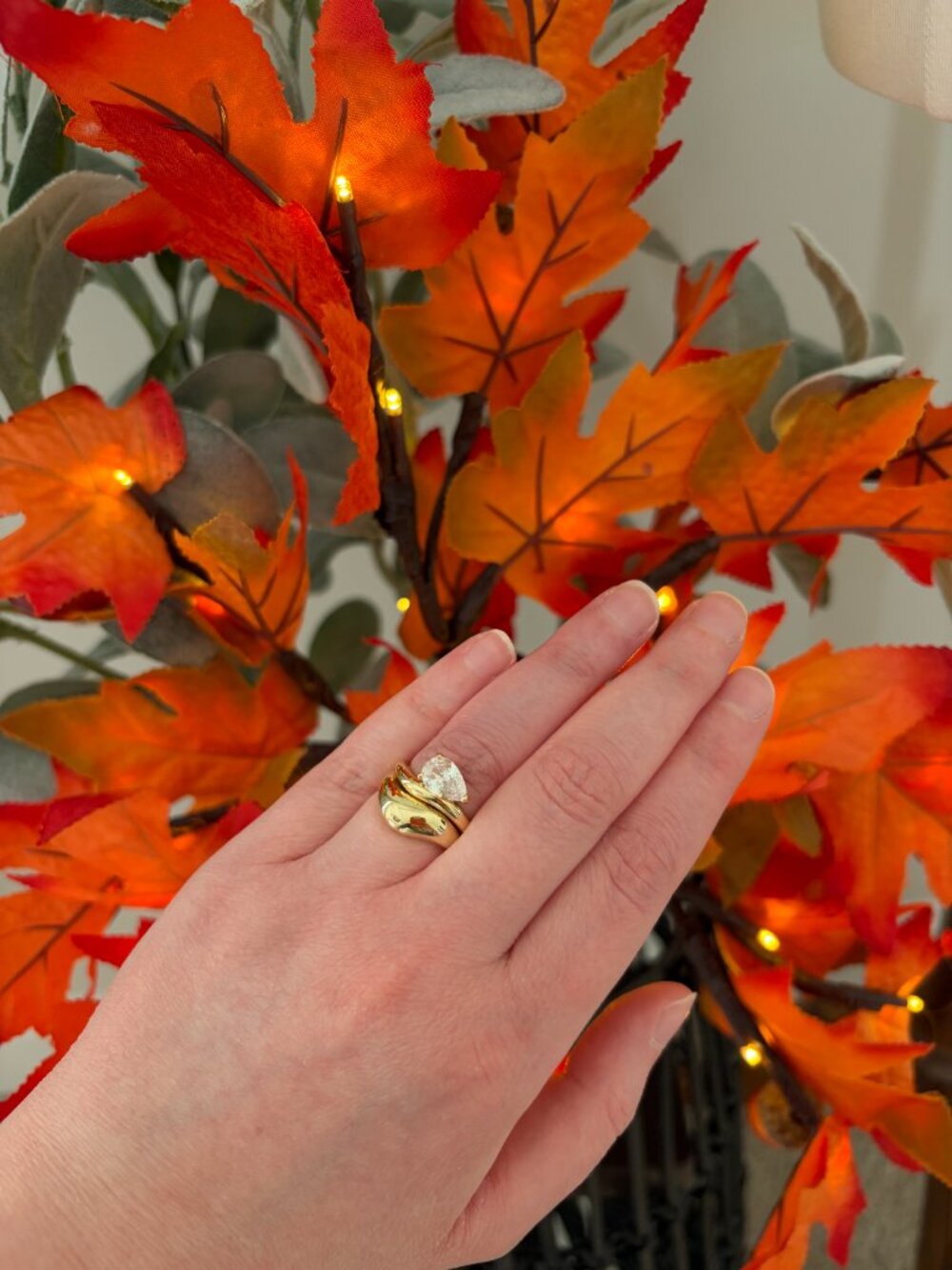 Pear Shaped Stackable Ring Set - Picture 1 of 6